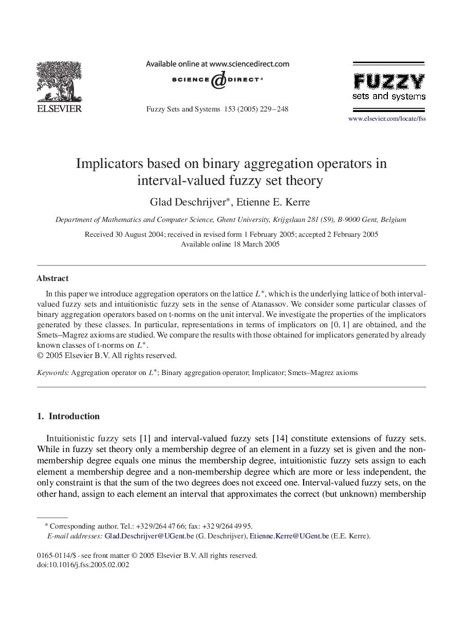 Implicators based on binary aggregation operators in interval-valued fuzzy set theory