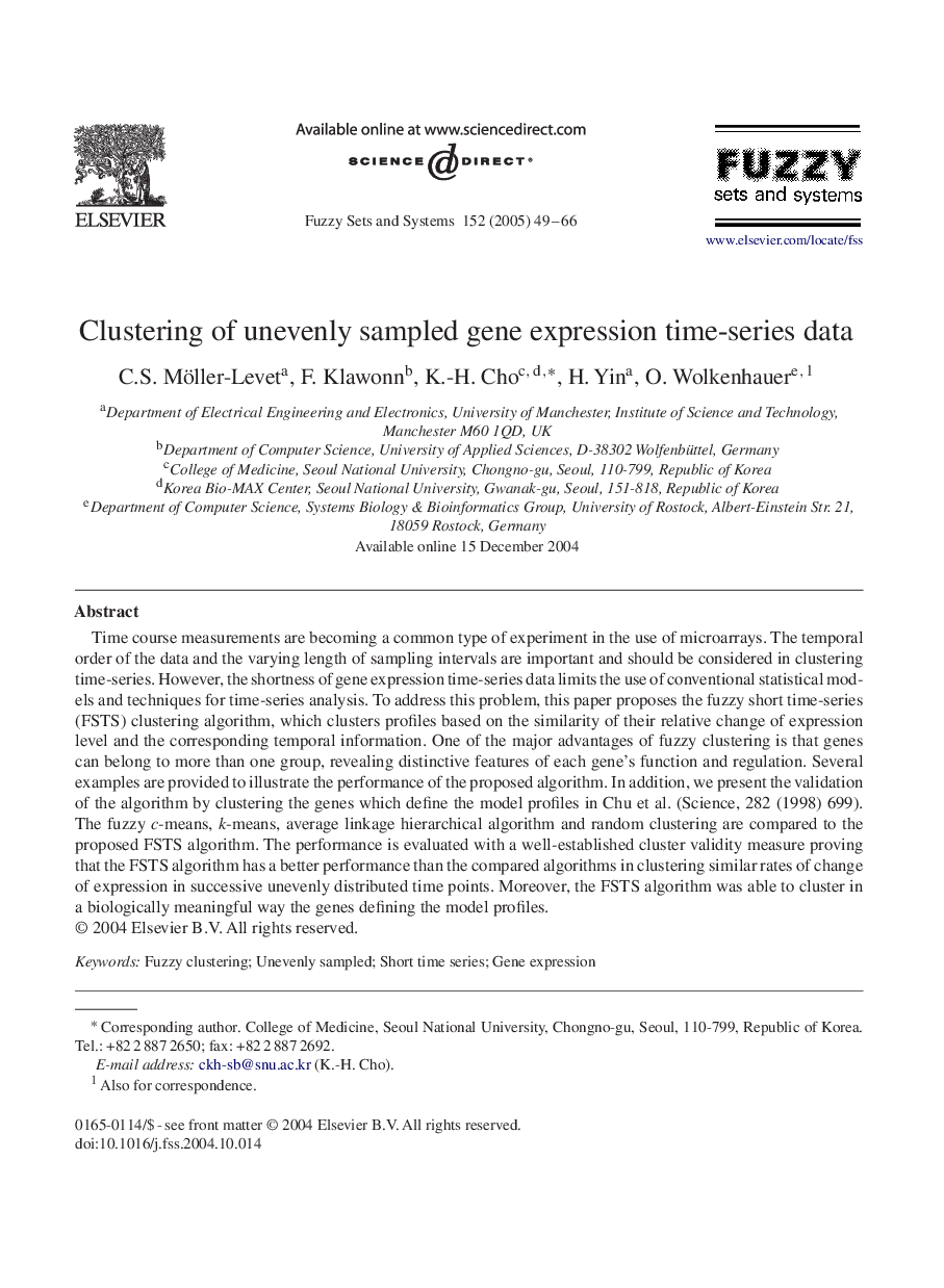 Clustering of unevenly sampled gene expression time-series data