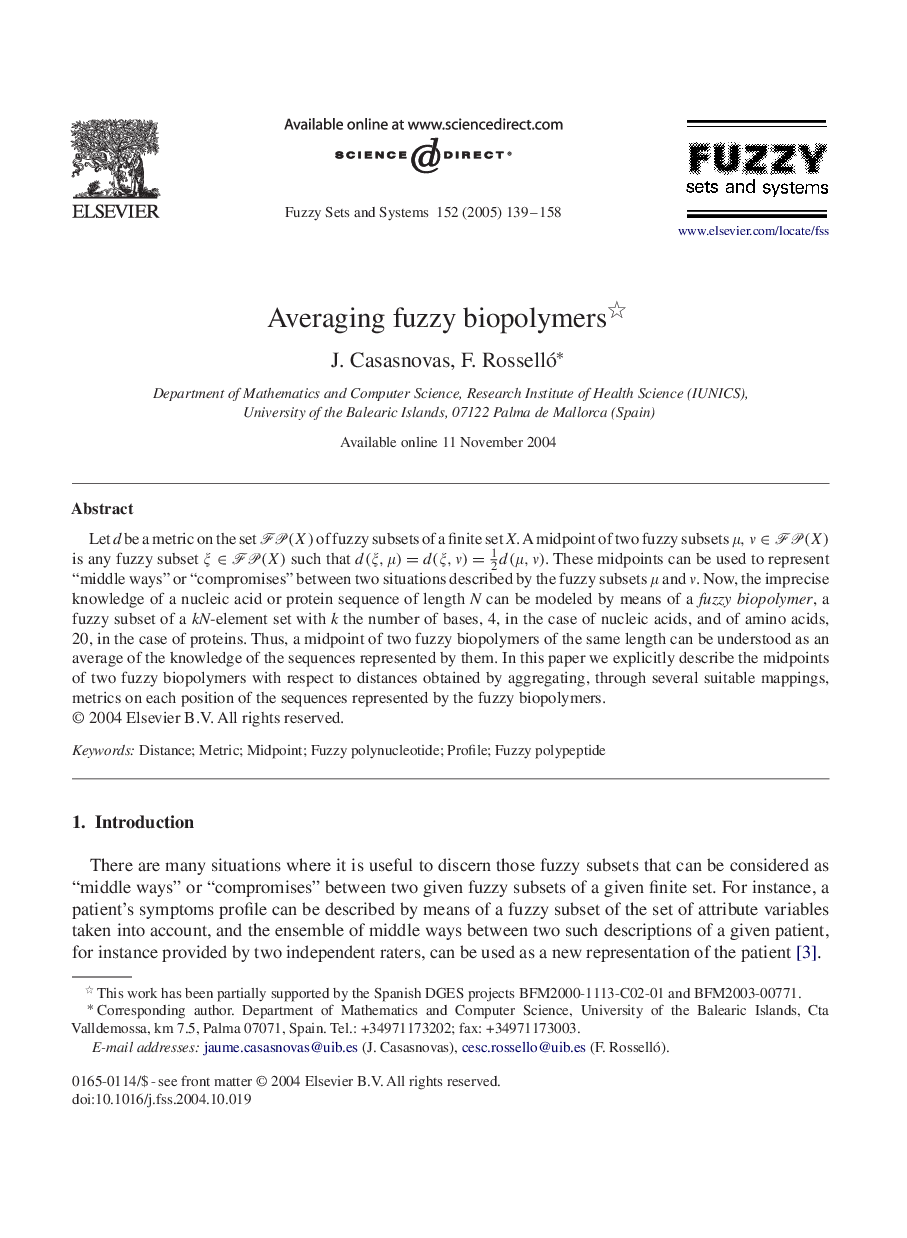 Averaging fuzzy biopolymers