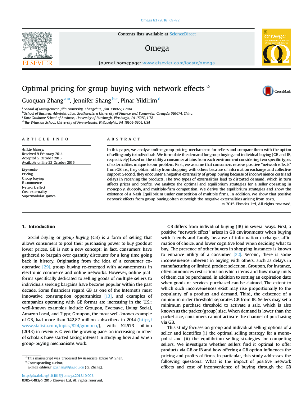 Optimal pricing for group buying with network effects 