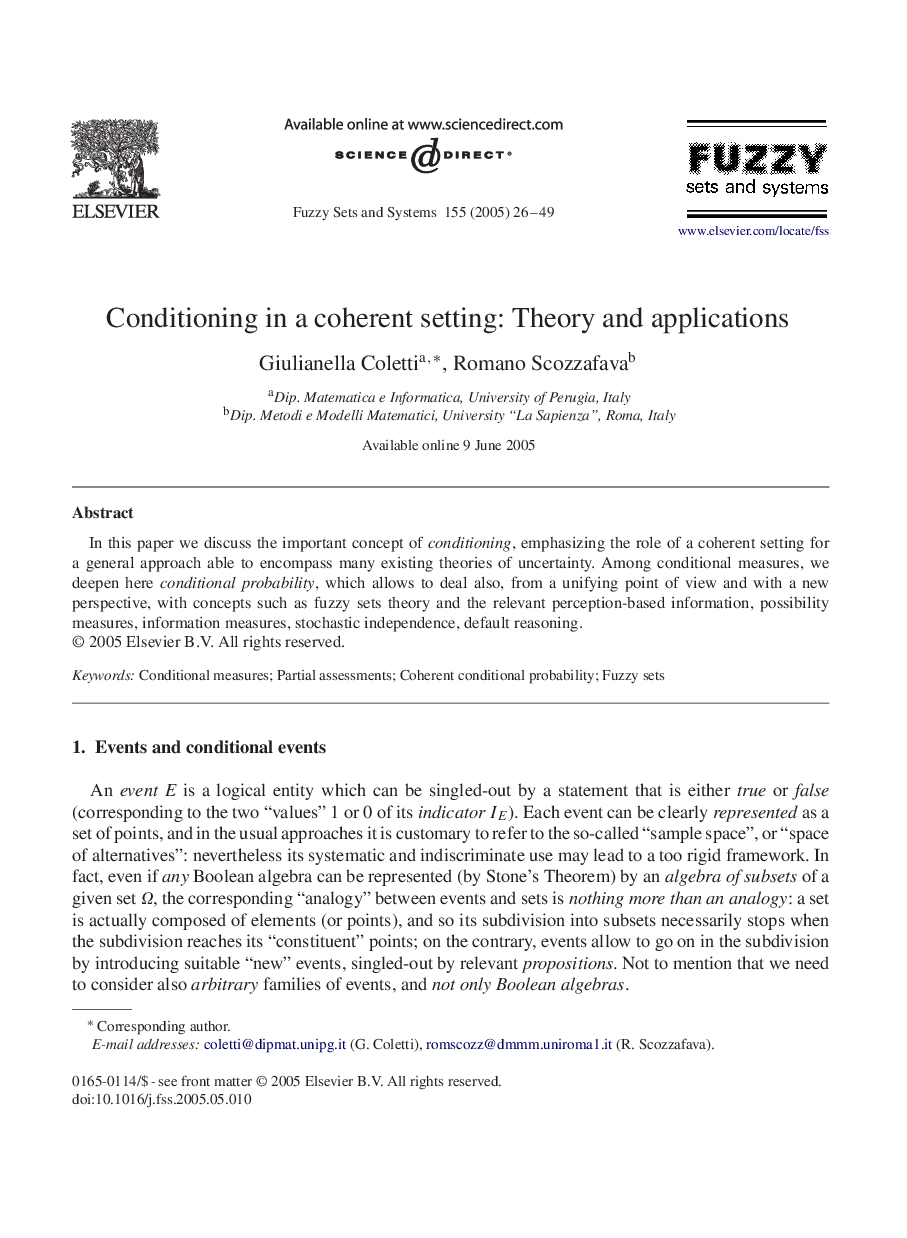 Conditioning in a coherent setting: Theory and applications