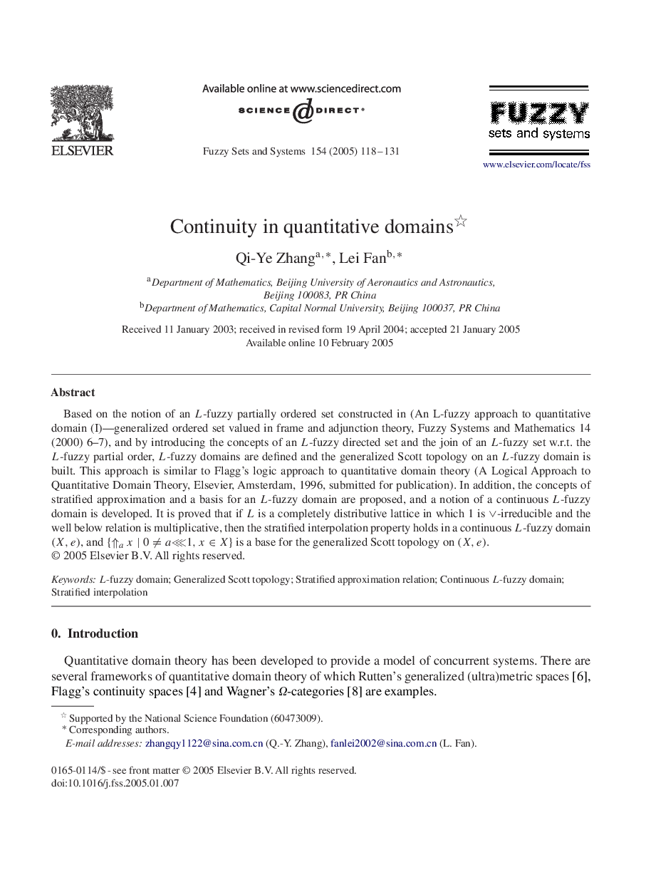 Continuity in quantitative domains