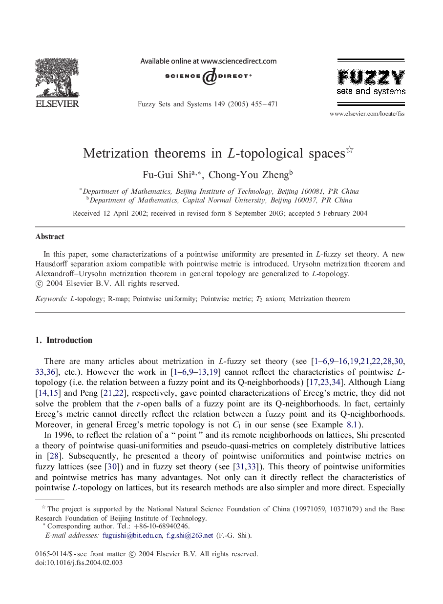 Metrization theorems in L-topological spaces