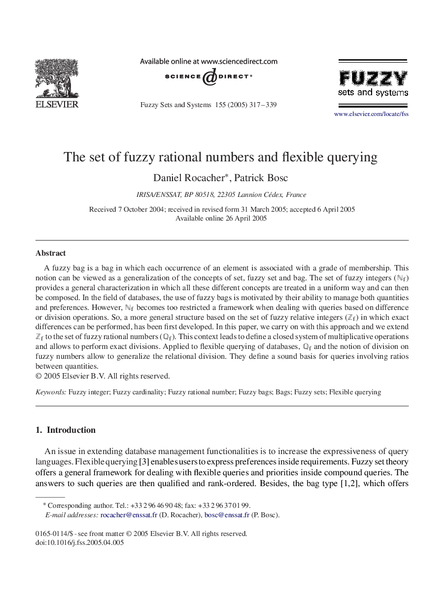 The set of fuzzy rational numbers and flexible querying