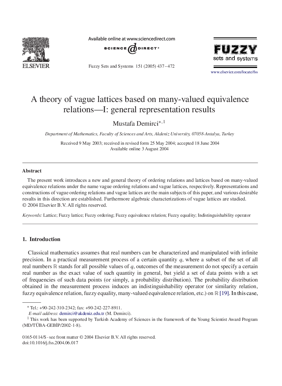 A theory of vague lattices based on many-valued equivalence relations-I: general representation results