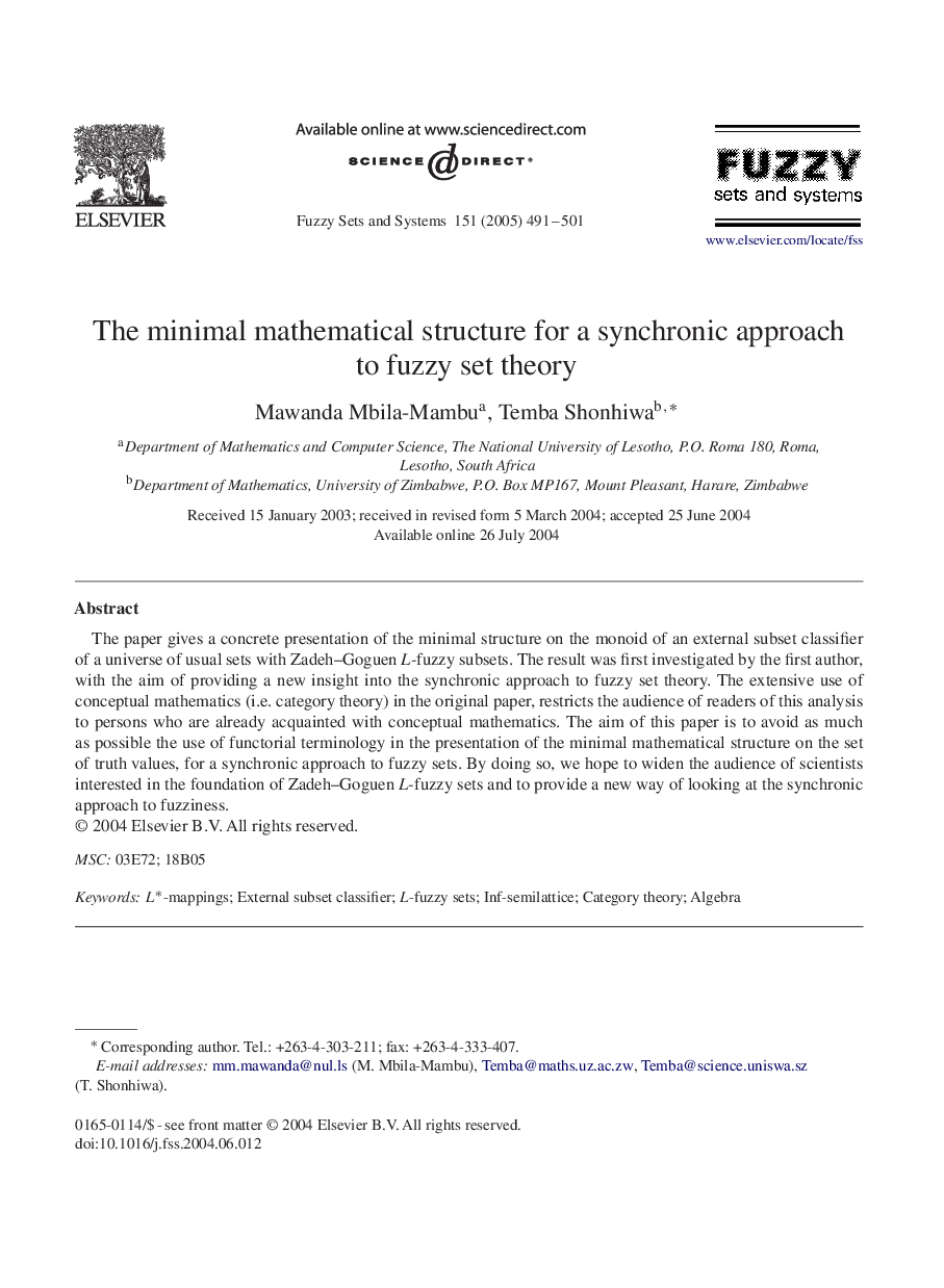 The minimal mathematical structure for a synchronic approach to fuzzy set theory