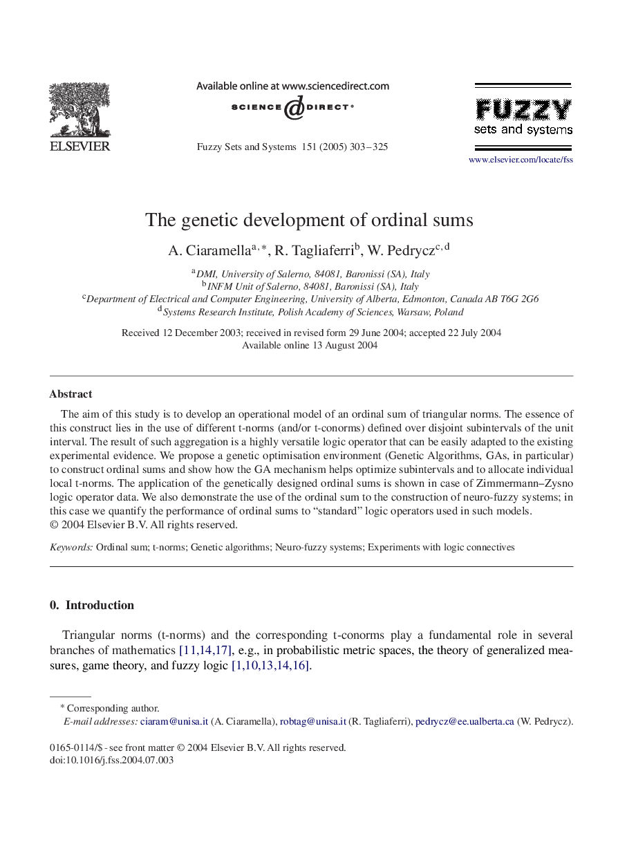 The genetic development of ordinal sums