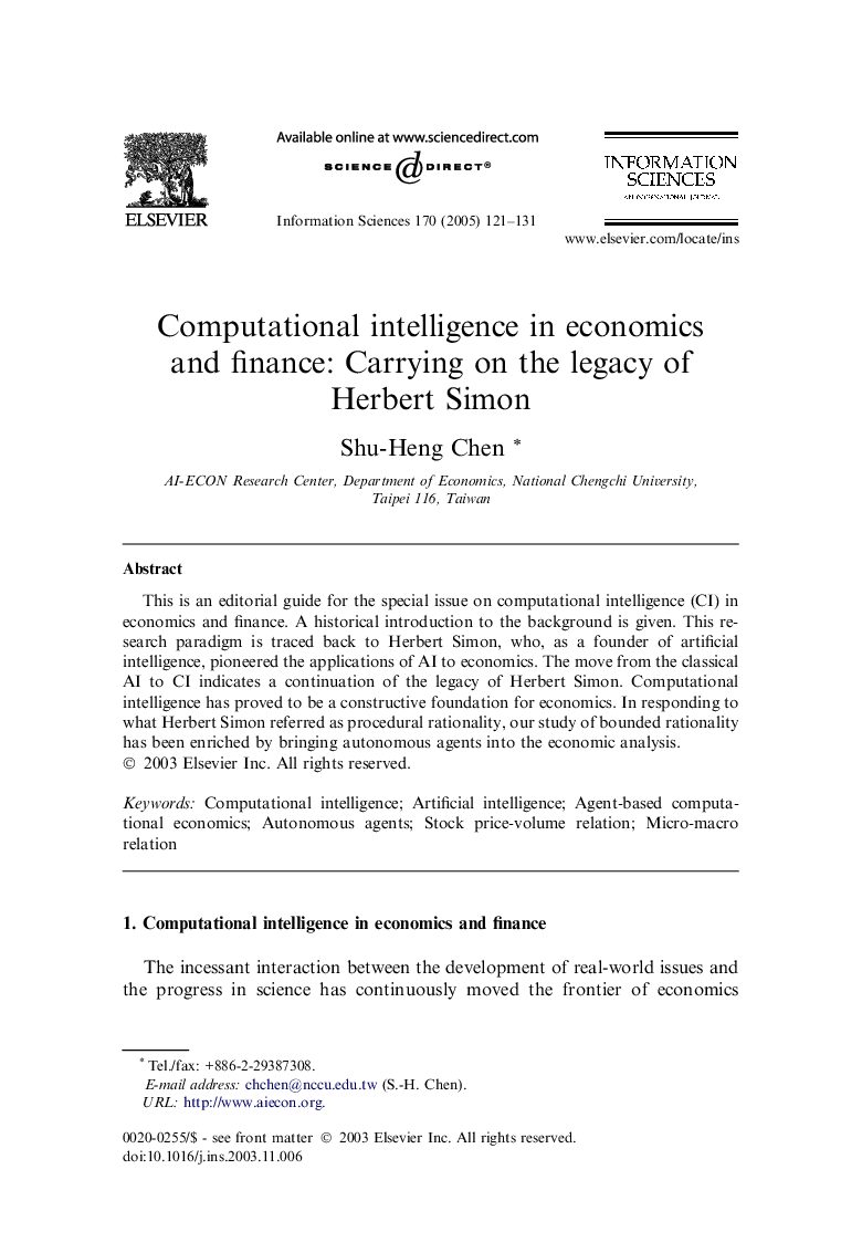 Computational intelligence in economics and finance: Carrying on the legacy of Herbert Simon