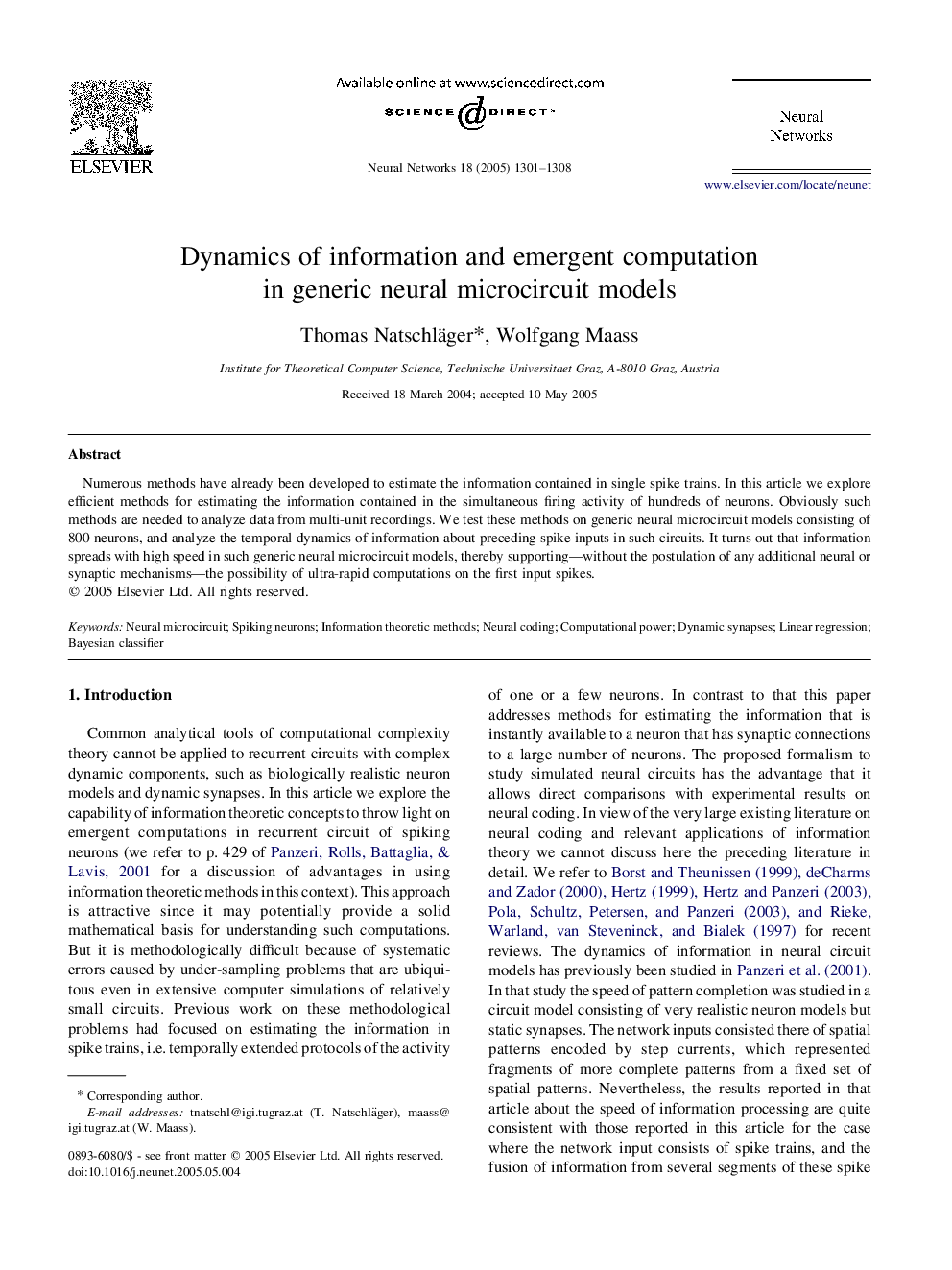 Dynamics of information and emergent computation in generic neural microcircuit models