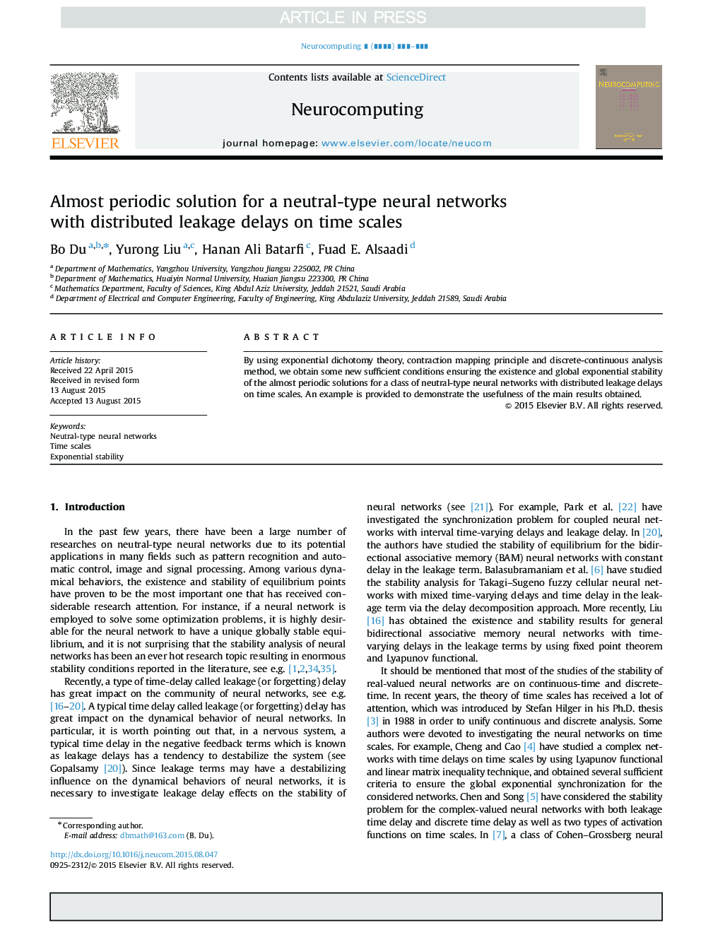 Almost periodic solution for a neutral-type neural networks with distributed leakage delays on time scales