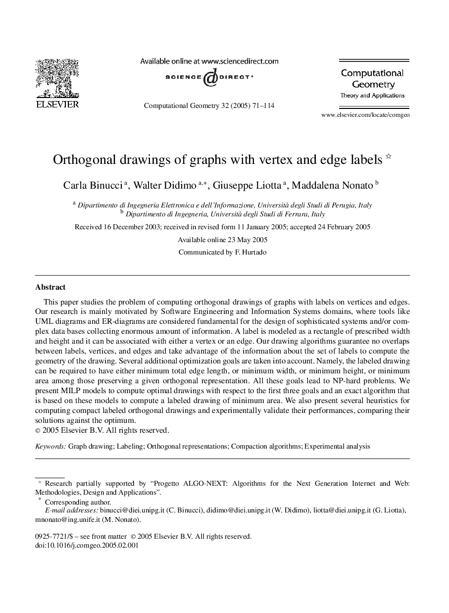 Orthogonal drawings of graphs with vertex and edge labels