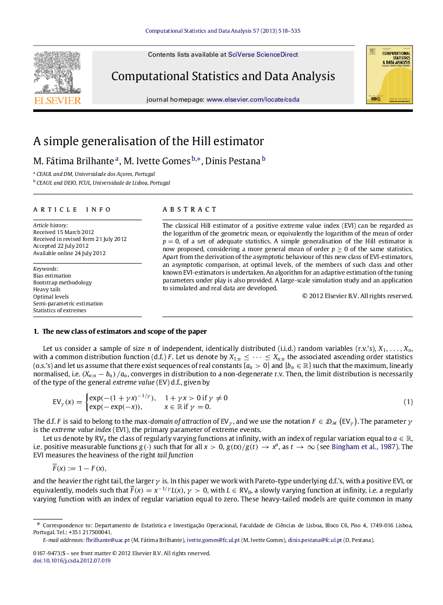 A simple generalisation of the Hill estimator