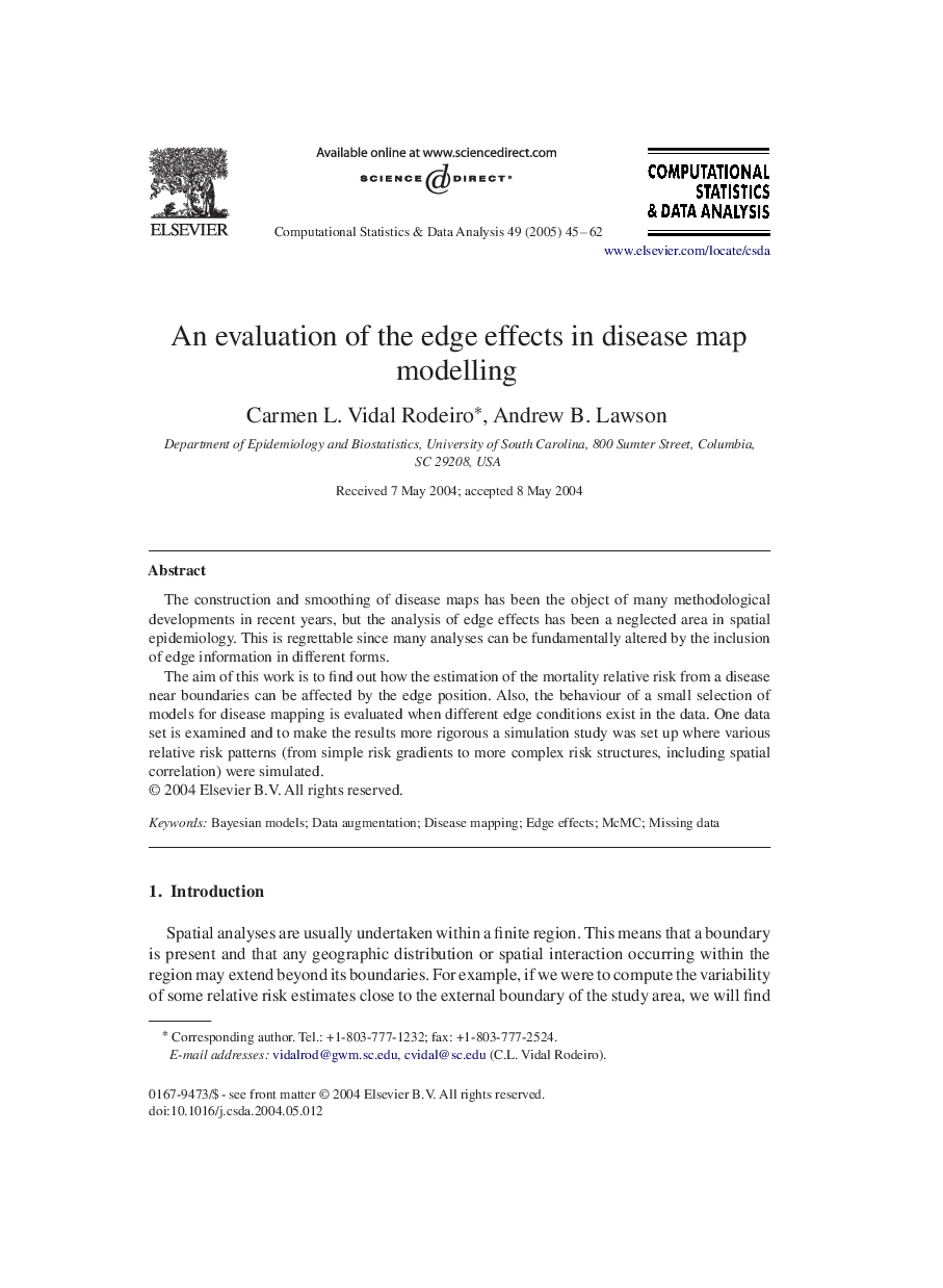 An evaluation of the edge effects in disease map modelling