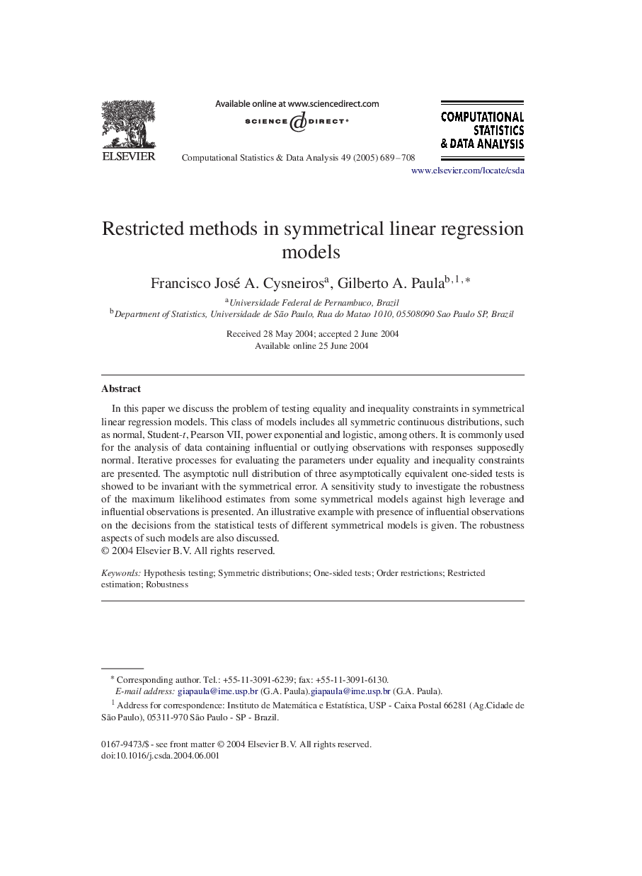 Restricted methods in symmetrical linear regression models