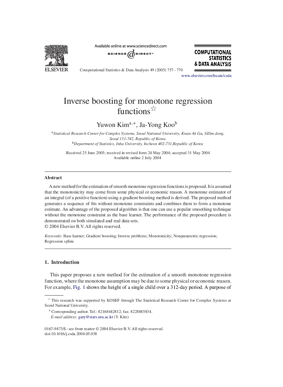 Inverse boosting for monotone regression functions