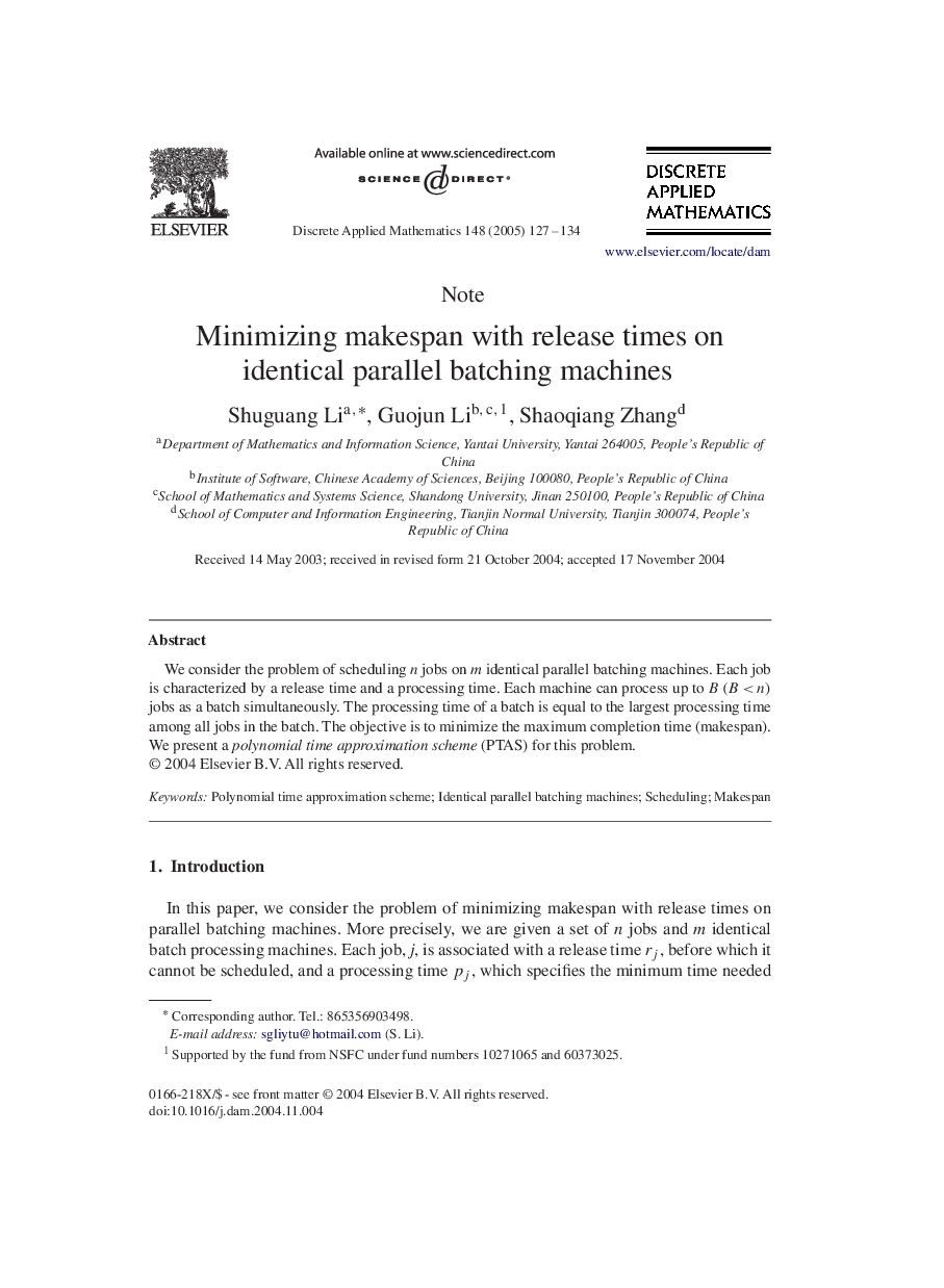 Minimizing makespan with release times on identical parallel batching machines