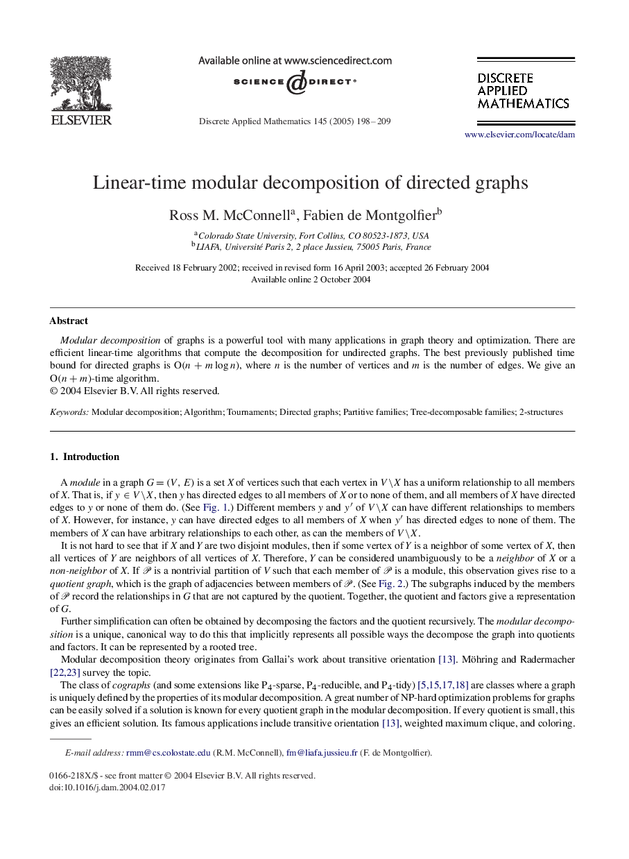 Linear-time modular decomposition of directed graphs