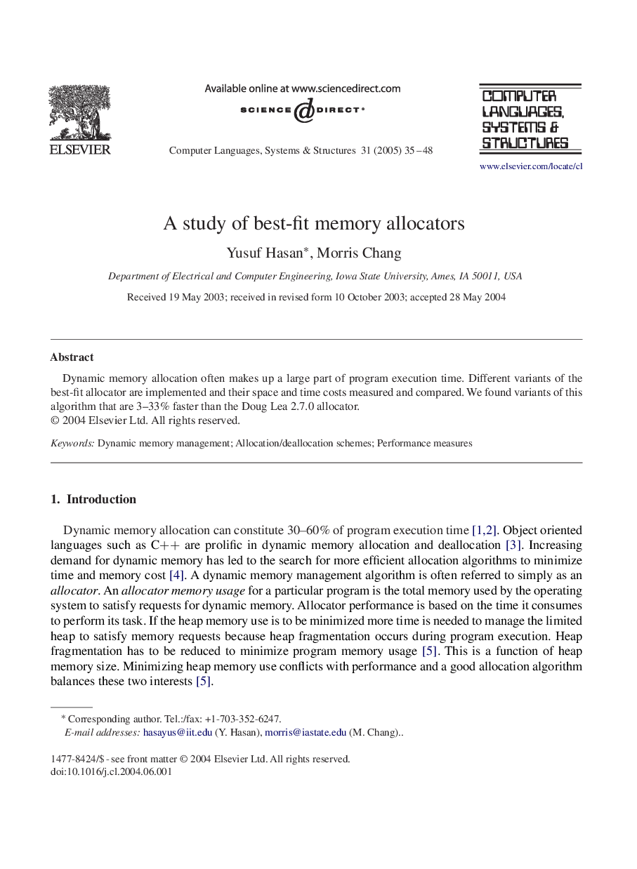 A study of best-fit memory allocators