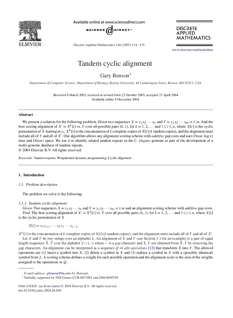 Tandem cyclic alignment