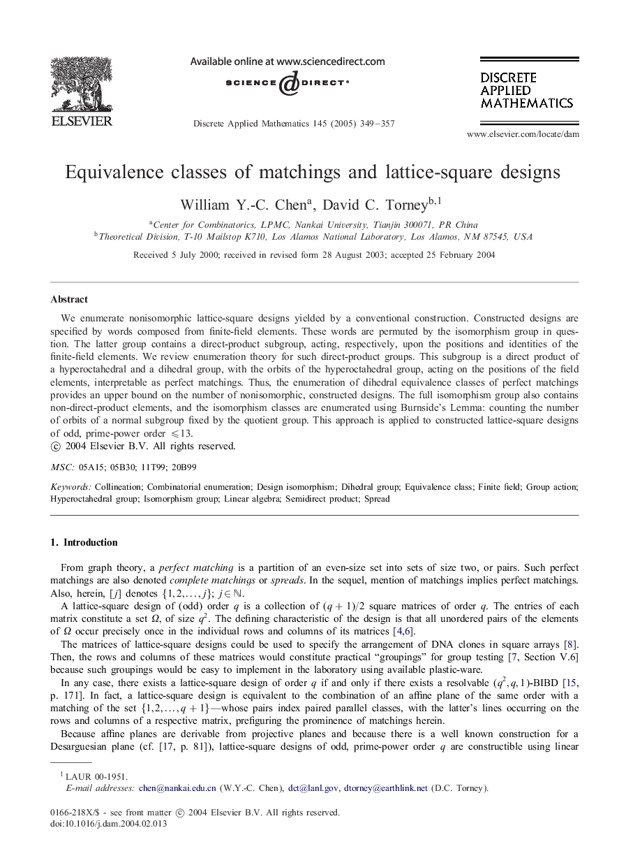 Equivalence classes of matchings and lattice-square designs