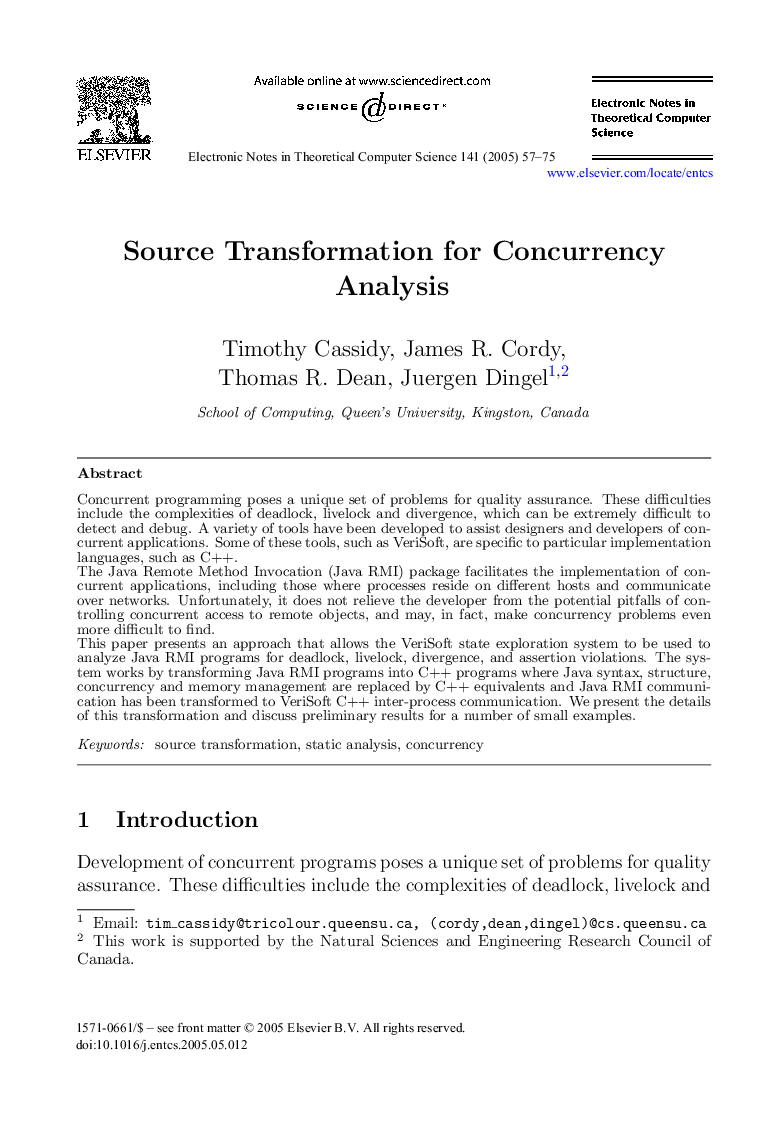 Source Transformation for Concurrency Analysis