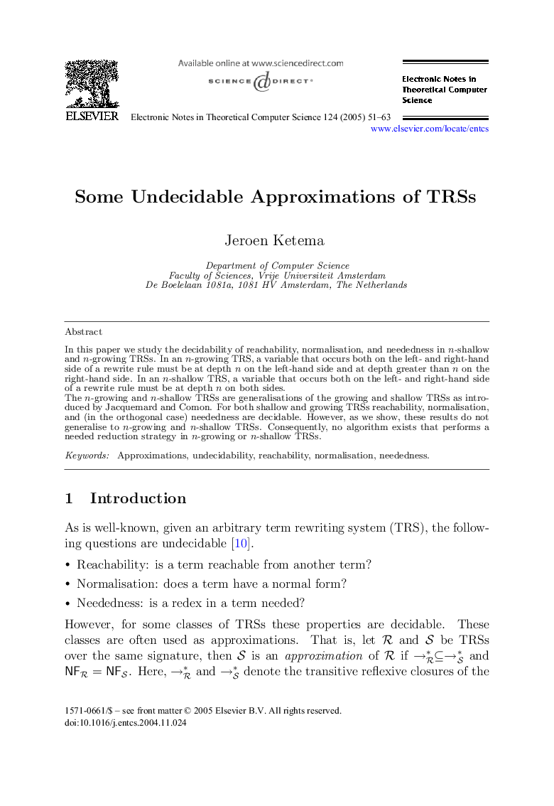 Some Undecidable Approximations of TRSs