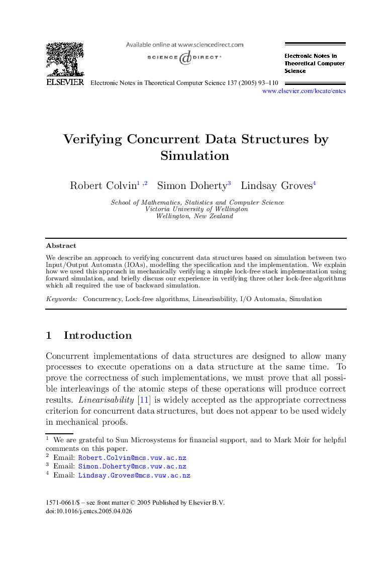 Verifying Concurrent Data Structures by Simulation