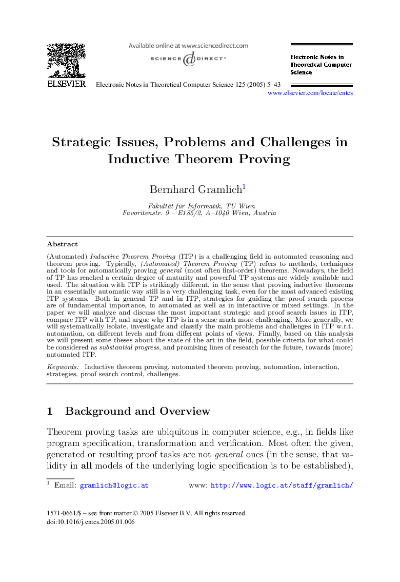 Strategic Issues, Problems and Challenges in Inductive Theorem Proving