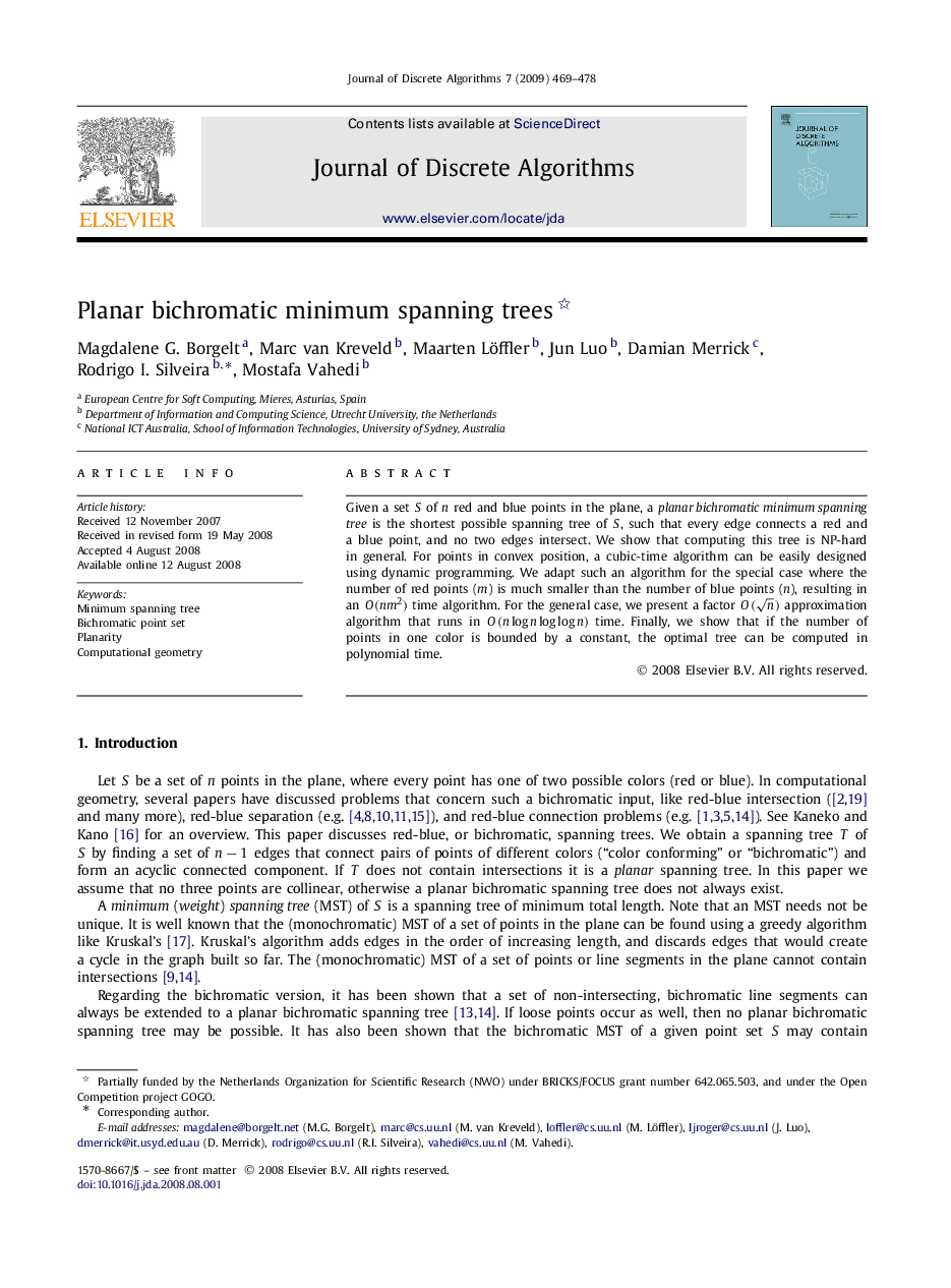 Planar bichromatic minimum spanning trees