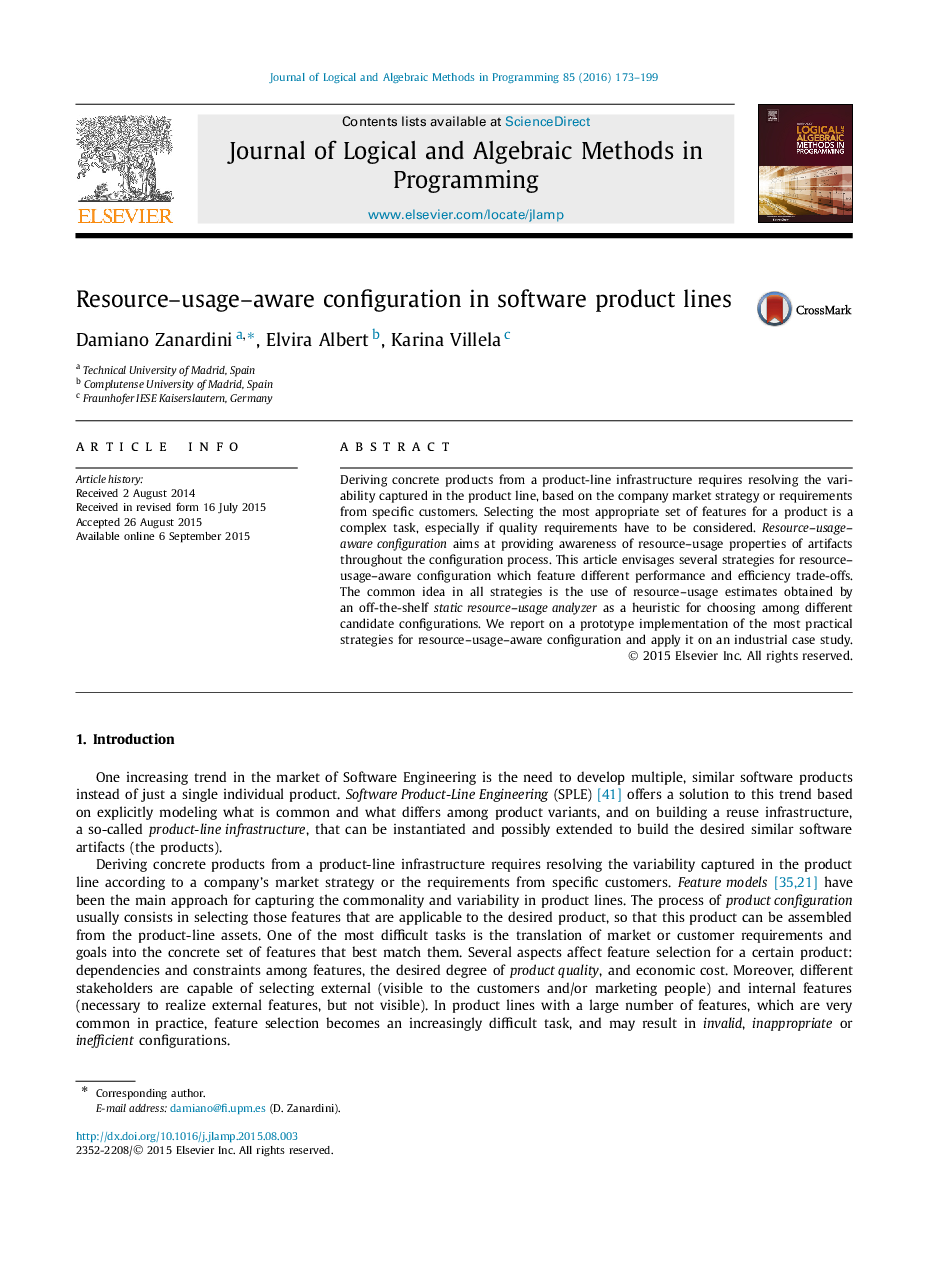 Resource-usage-aware configuration in software product lines