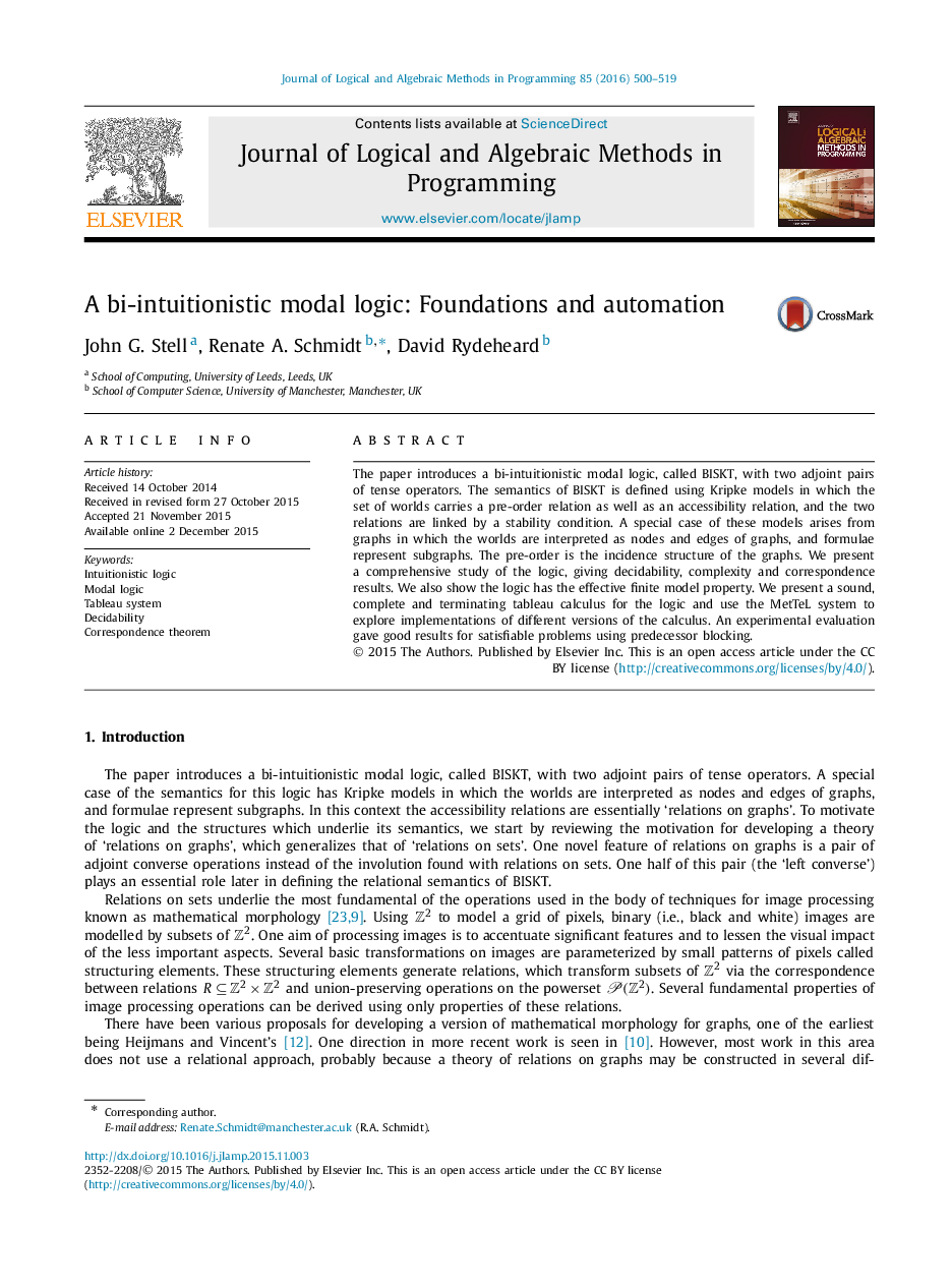 A bi-intuitionistic modal logic: Foundations and automation