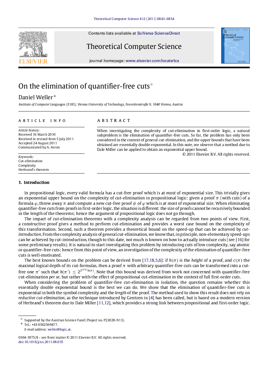 On the elimination of quantifier-free cuts