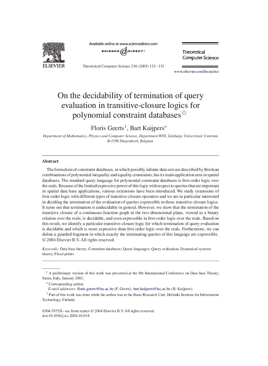 On the decidability of termination of query evaluation in transitive-closure logics for polynomial constraint databases