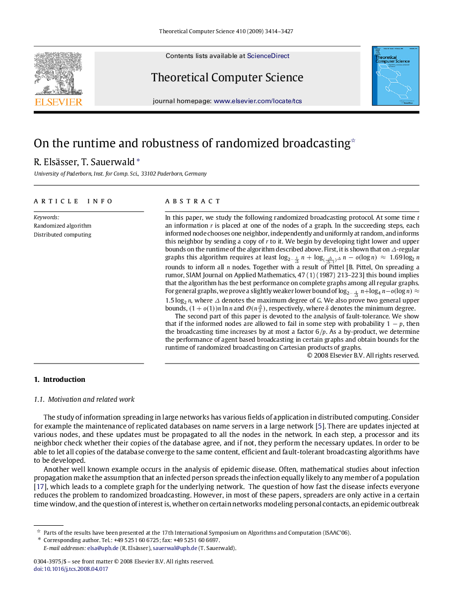 On the runtime and robustness of randomized broadcasting