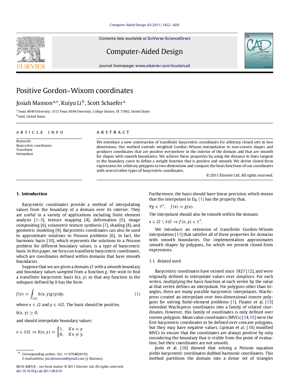 Positive Gordon-Wixom coordinates