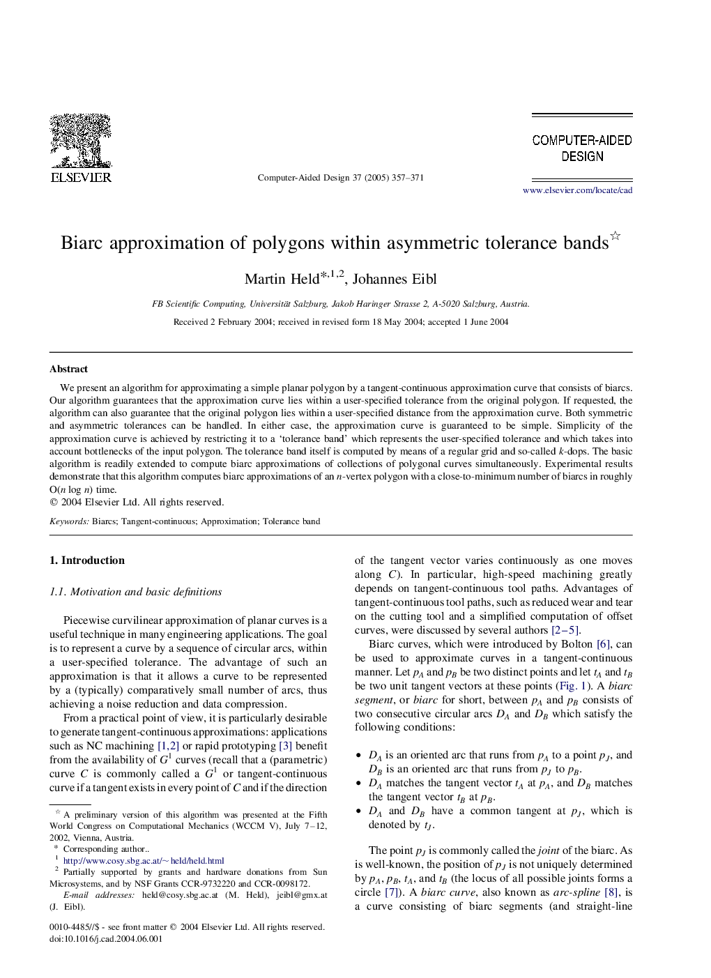 Biarc approximation of polygons within asymmetric tolerance bands