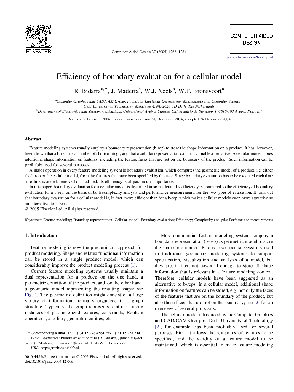 Efficiency of boundary evaluation for a cellular model