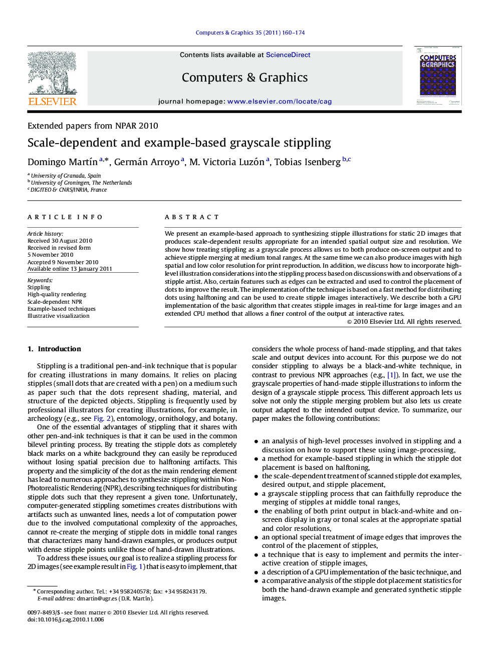 Scale-dependent and example-based grayscale stippling