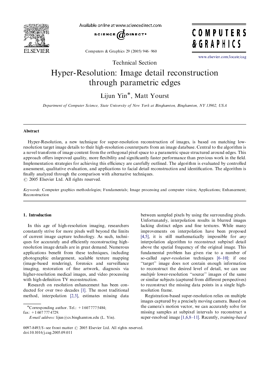 Hyper-Resolution: Image detail reconstruction through parametric edges