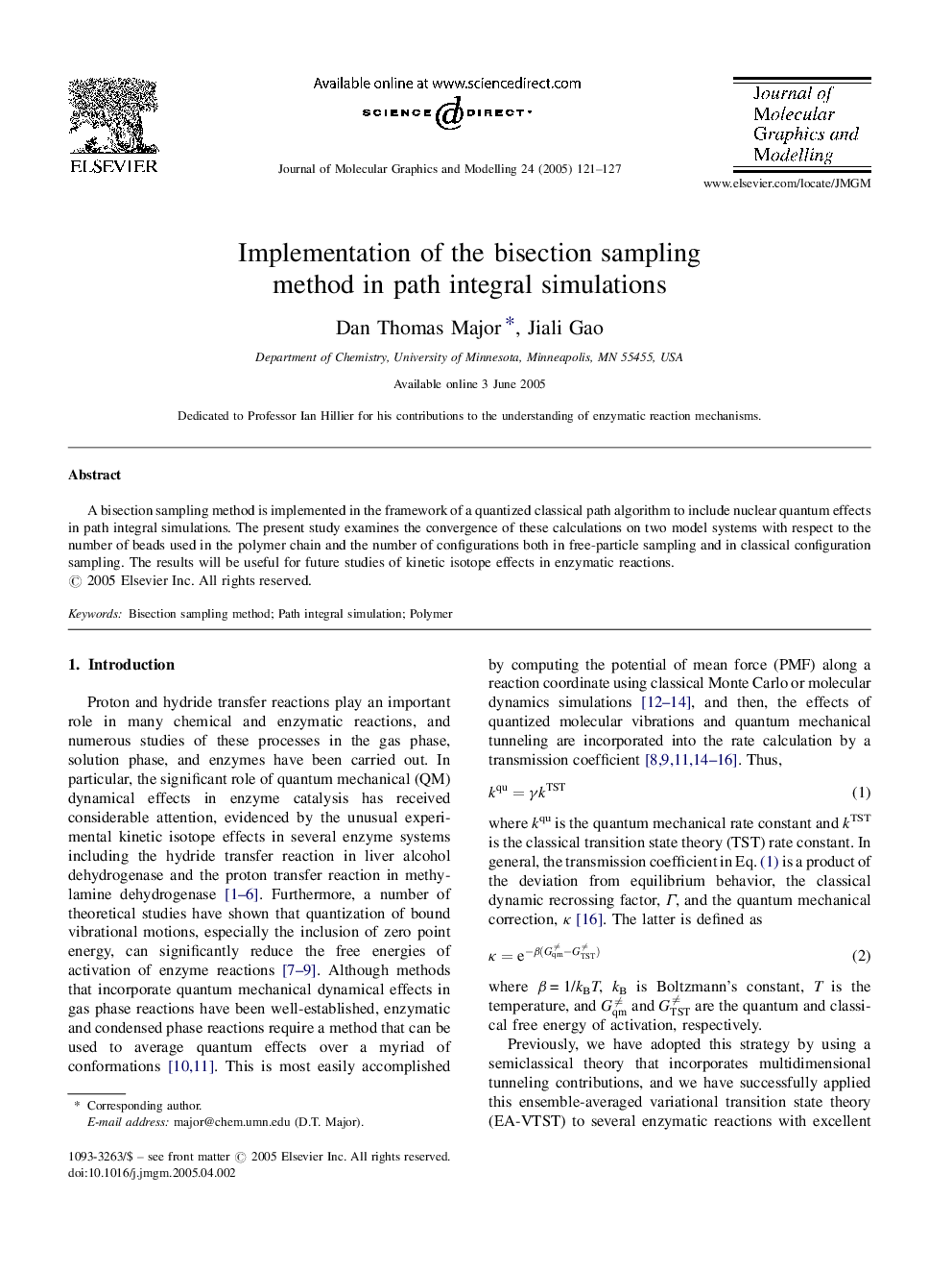 Implementation of the bisection sampling method in path integral simulations