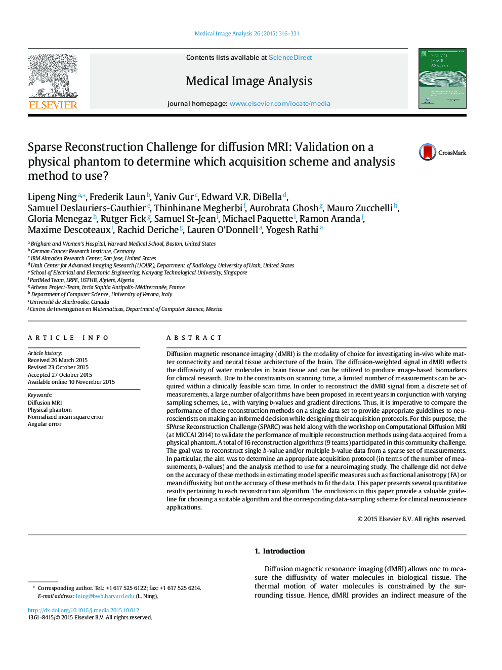 Sparse Reconstruction Challenge for diffusion MRI: Validation on a physical phantom to determine which acquisition scheme and analysis method to use?