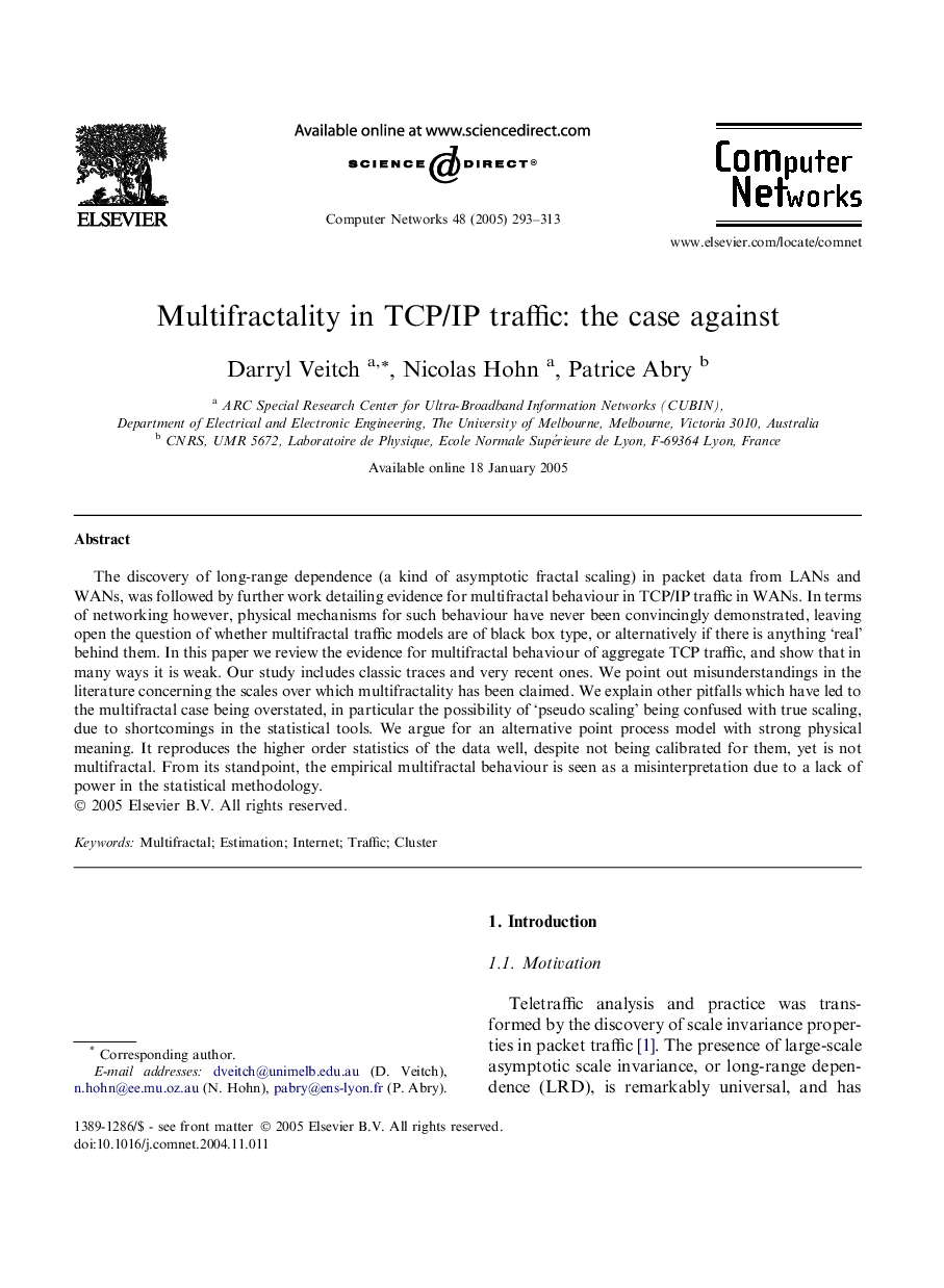 Multifractality in TCP/IP traffic: the case against