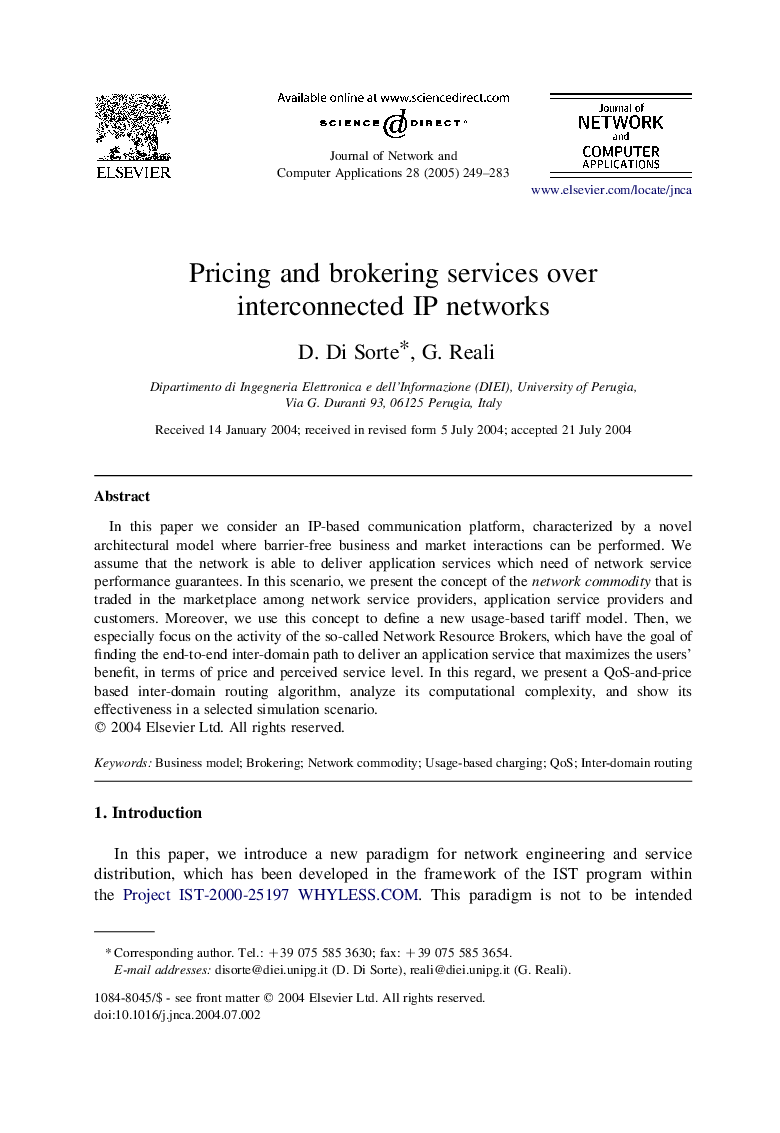Pricing and brokering services over interconnected IP networks