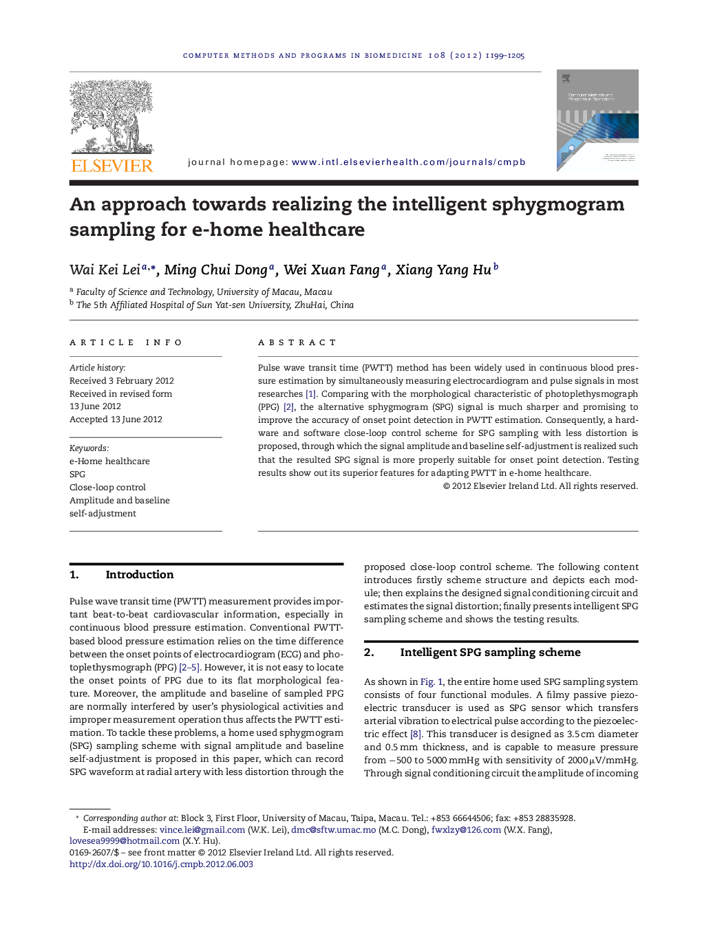 An approach towards realizing the intelligent sphygmogram sampling for e-home healthcare