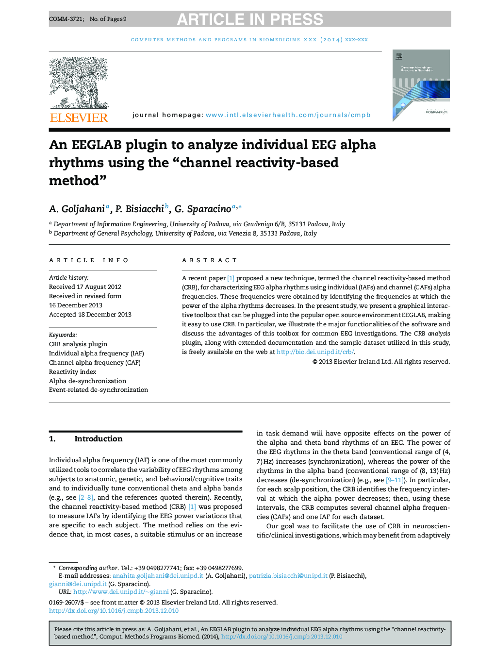 An EEGLAB plugin to analyze individual EEG alpha rhythms using the “channel reactivity-based method”