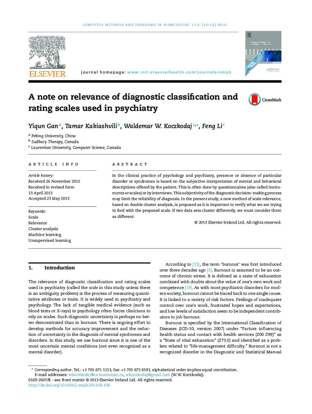 A note on relevance of diagnostic classification and rating scales used in psychiatry