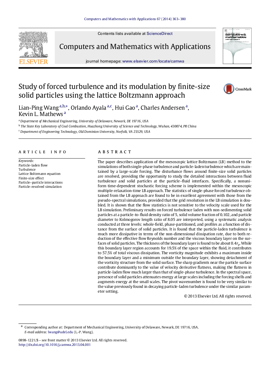 Study of forced turbulence and its modulation by finite-size solid particles using the lattice Boltzmann approach