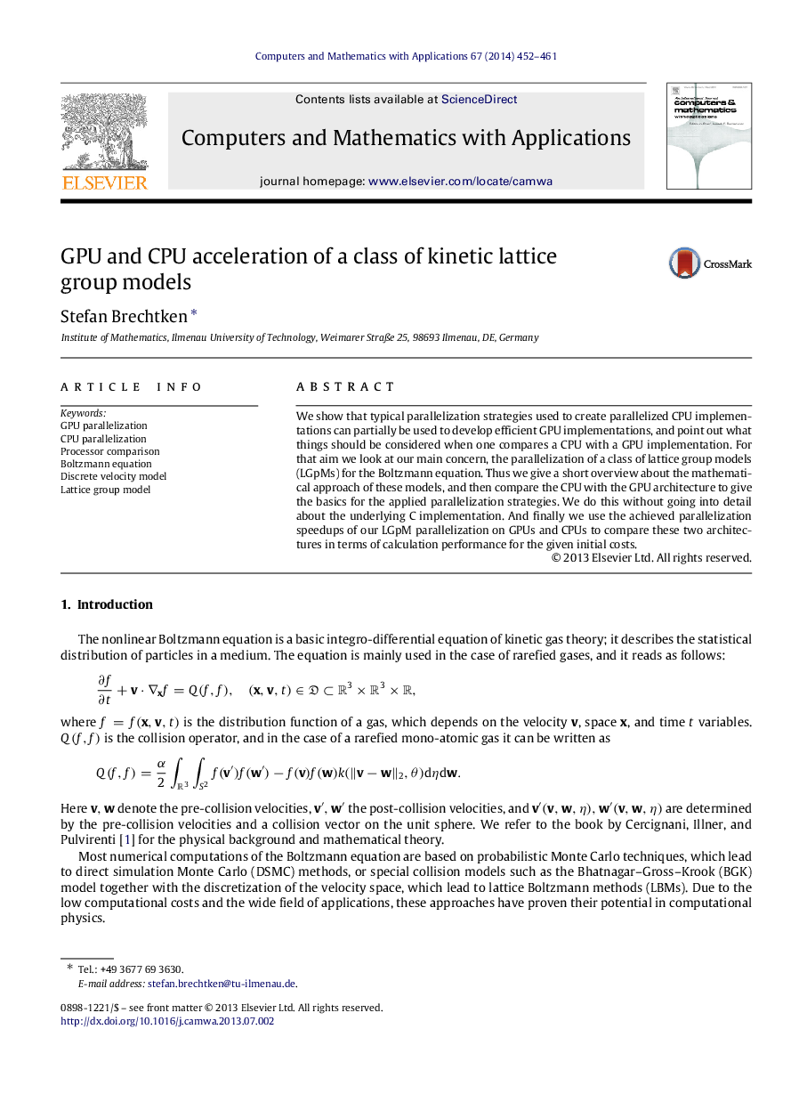 GPU and CPU acceleration of a class of kinetic lattice group models