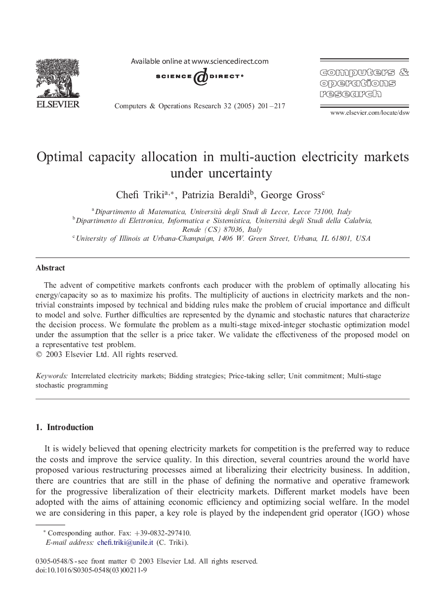 Optimal capacity allocation in multi-auction electricity markets under uncertainty