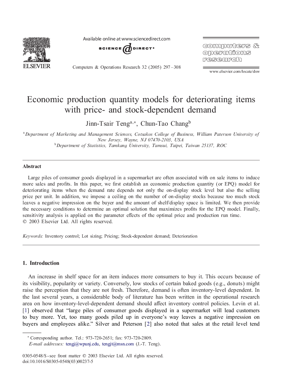 Economic production quantity models for deteriorating items with price- and stock-dependent demand